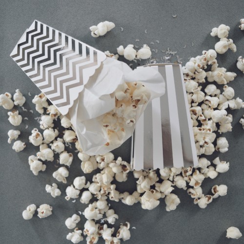 abcJoy chevron ασημί popcorn boxes (12-pack)
