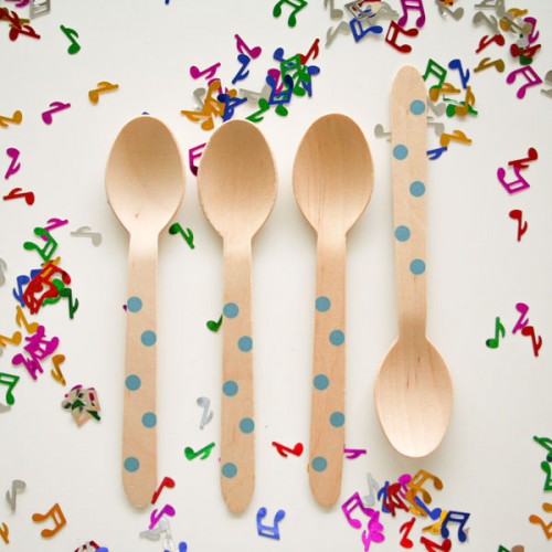 abcJoy πετρόλ πουά ξύλινα κουταλάκια  (12-pack)