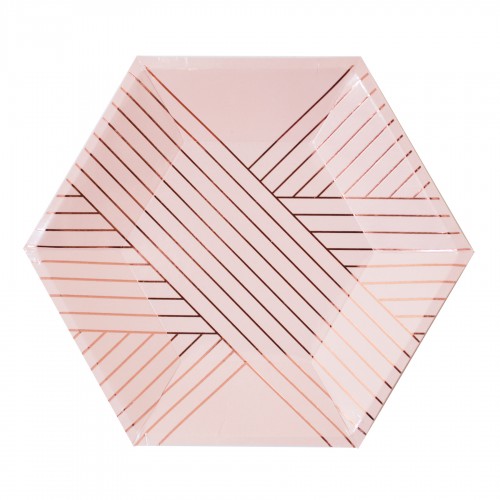 Χάρτινα Πιάτα Γλυκού Σε Ροζ Και Ροζ Χρυσό - Amethyst By Harlow & Grey