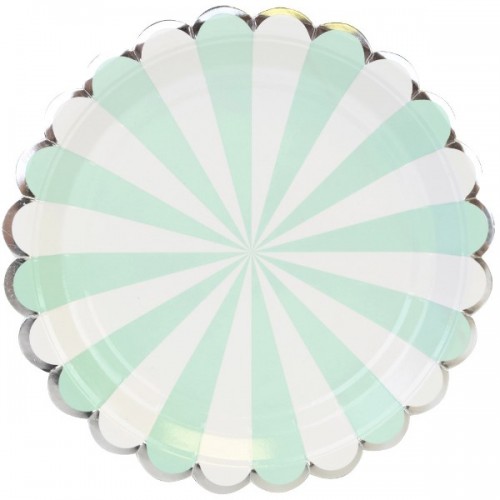 Στρογγυλά Πιάτα Φαγητού Μύλος Μέντα Με Ασημί (8pcs)