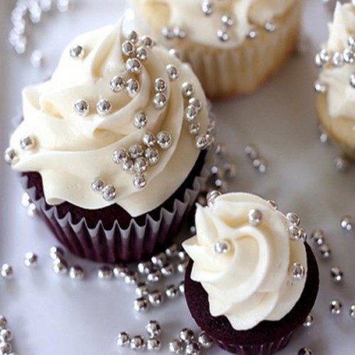 Πέρλες Ζαχαρένιες Ασημί 80gr