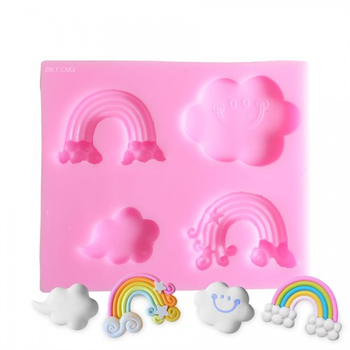 Καλούπι Σιλικόνης Σύννεφα & Ουράνιο Τόξο Clouds and Rainbow Silicone Mold N.Y. Cake