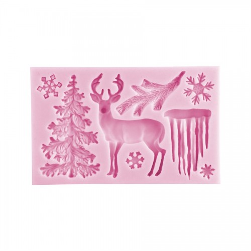 Καλούπι Σιλικόνης Τάρανδος & Χιονισμένο Έλατο N.Y.Cake