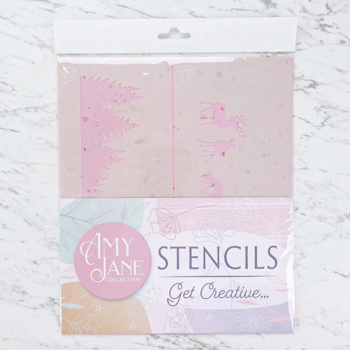 Δάσος Έλατα Ελάφια Διπλό Stencil-Στένσιλ Για Τούρτες SweetStamp