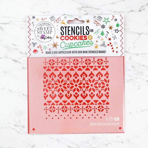 Χριστουγεννιάτικο Μοτίβο Πλέξη Stencil-Στένσιλ Για Μπισκότα Sweet Stamp