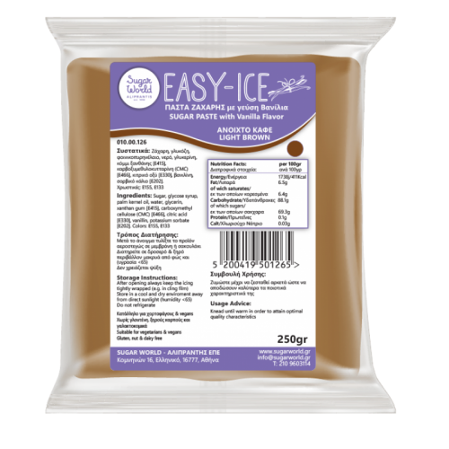 Καφέ Ανοικτό Πάστα Ζάχαρης Easy-Ice Βανίλια 250gr