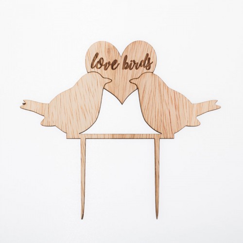 Wedding Cake Topper Love Birds-Ερωτευμένα Πουλιά Διακοσμητικό Τούρτας Για Γάμο 
