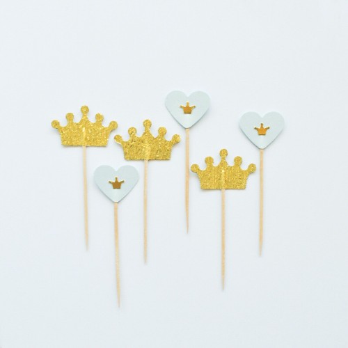 Cupcake Toppers-Μικρός Πρίγκιπας-Hand Made by Ministry Of Art 6pcs