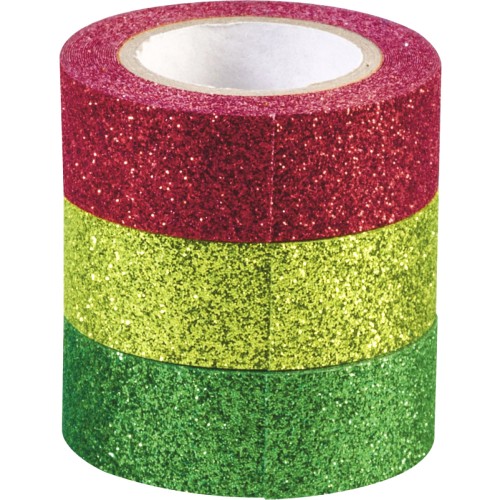 Κόκκινη Πράσινη Γκλίτερ Washi Tape Ταινία