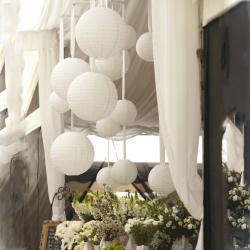 Paper Lantern-Λευκό Στρογγυλό Φαναράκι 41cm