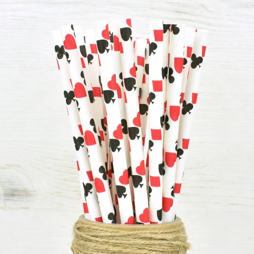 Χάρτινα Καλαμάκια Τραπουλόχαρτα 25-pack