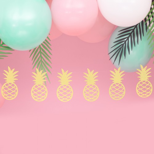 Χάρτινη Γιρλάντα Χρυσοί Ανανάδες PartyDeco