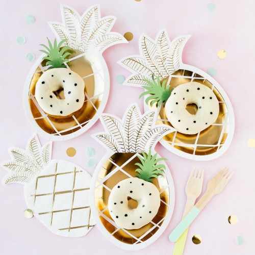 Χαρτοπετσέτες Ανανάς Με Χρυσές Λεπτομέρειες Meri Meri