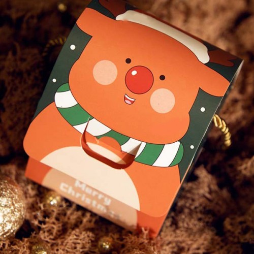 Χριστουγεννιάτικο Κουτί Τσαντάκι Δώρου Με Χερούλι-Πράσινο