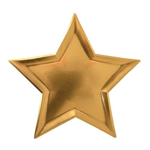 Χάρτινα Πιάτα Χρυσά Αστέρια 8pcs 