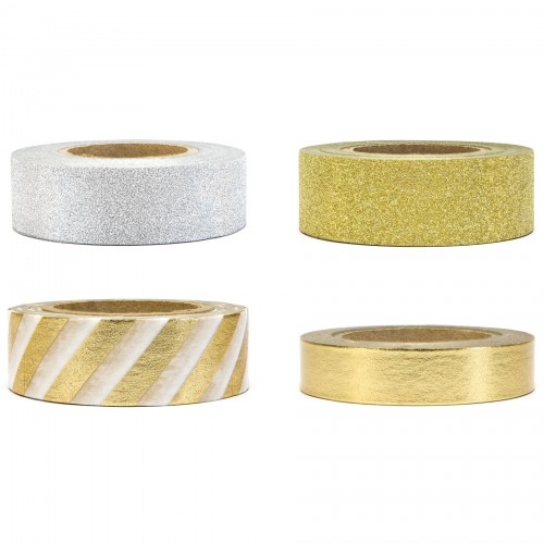 Χρυσό Ασημί Μεταλλικό Mix Washi Tape Ταινία Διακόσμησης