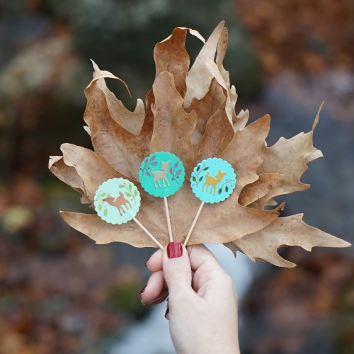 Cupcake Toppers Ελαφάκια Στο Δάσος - Hand Made by Ministry Of Art 6pcs